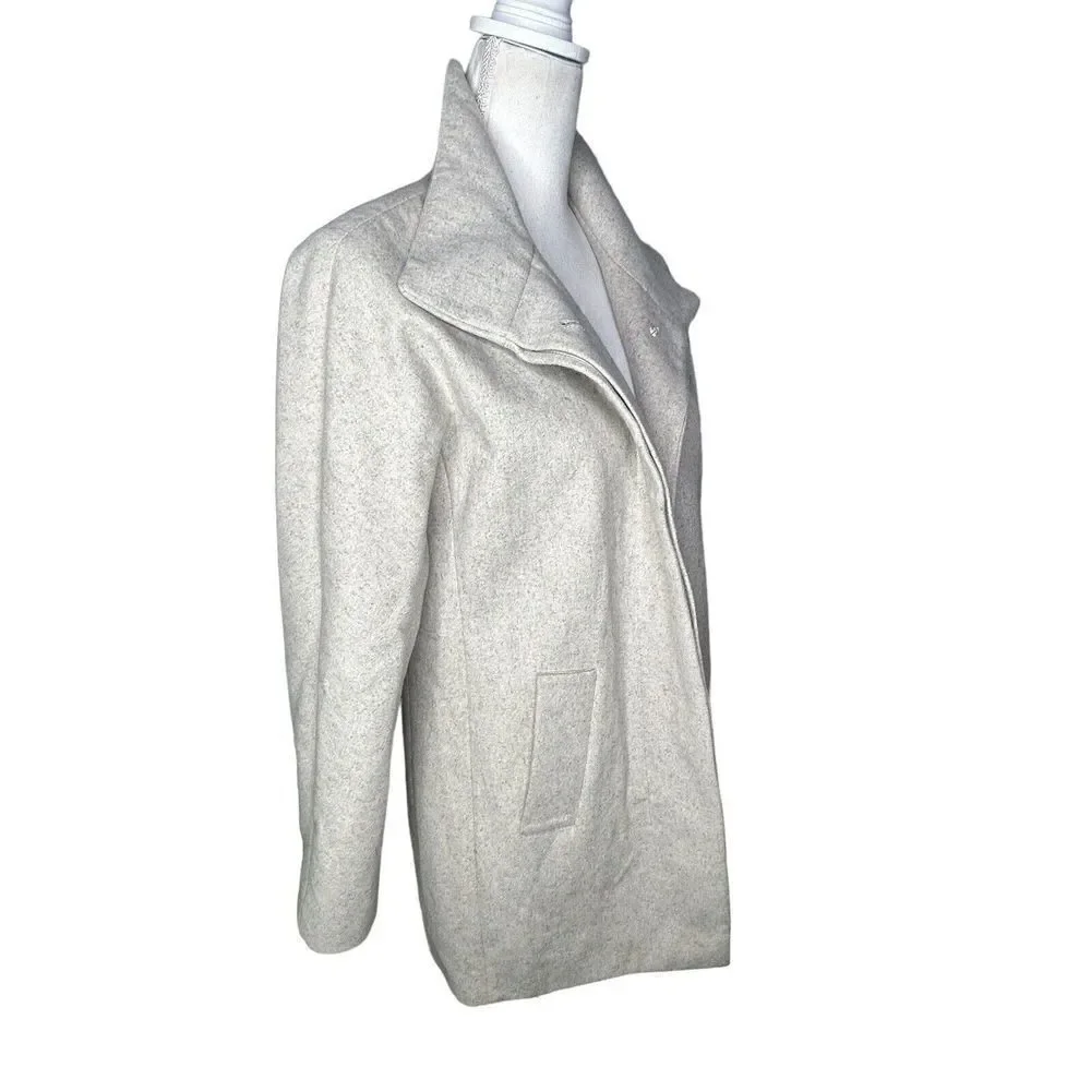 J. Crew Women’s Gray City Coat Wool Blend Long Line Button High Collar Size 4 - Picture 5 of 8